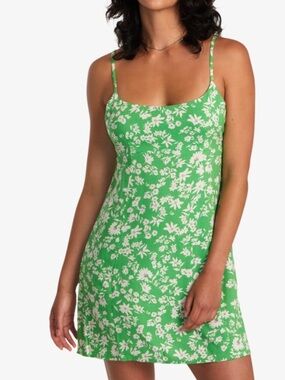 RVCA Green Floral Slip Dress